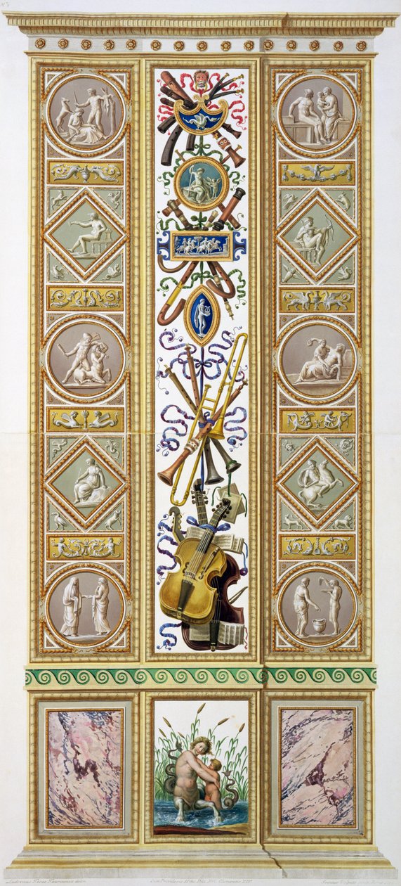 Panel z loggii Rafaela w Watykanie, grawerowany przez Ioannesa Volpato, ok. 1770 (miedziana płyta grawerowana później ręcznie kolorowana) autorstwa Ludovicus Tesio Taurinensis