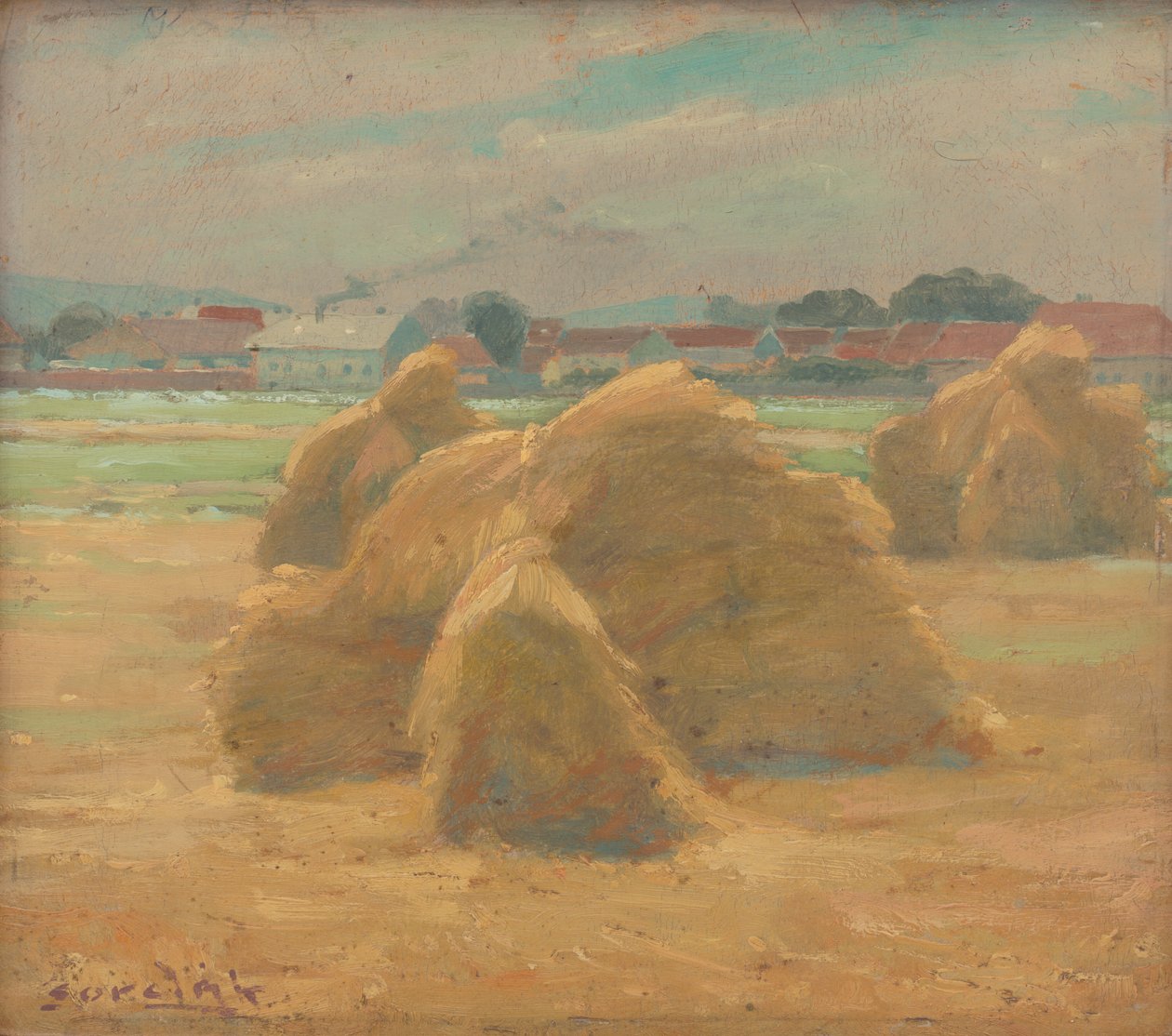 Żniwa, ok. 1910 (olej na pokładzie) autorstwa Ludovit Cordak