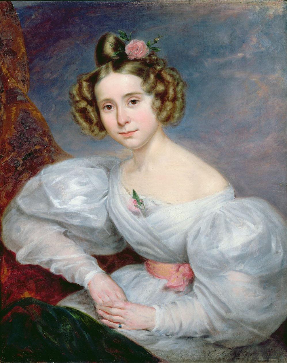 Portret młodej kobiety, ok. 1833-34 autorstwa Ludwig August or Louis August Schwiter