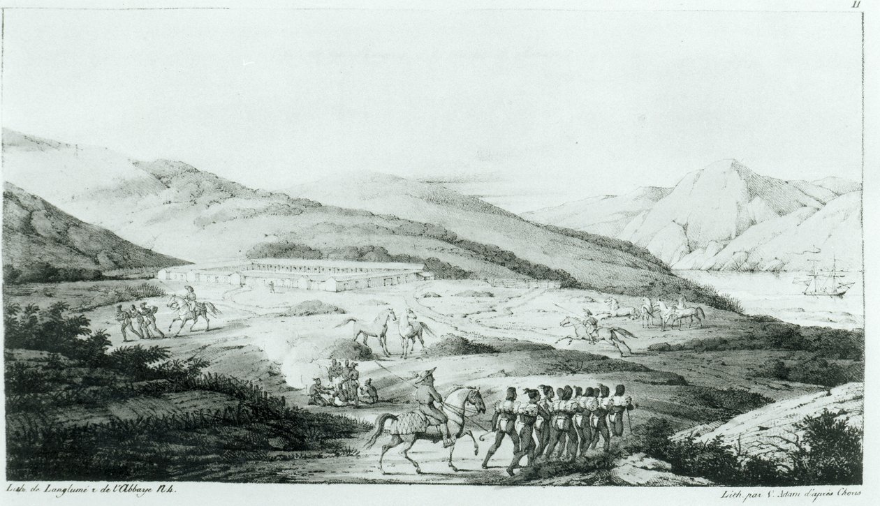 Hiszpańskie osiedle Presidio w San Francisco, z "Voyage pittoresque autour du monde" autorstwa Chorisa, opublikowane w 1822 r. autorstwa Ludwig Choris