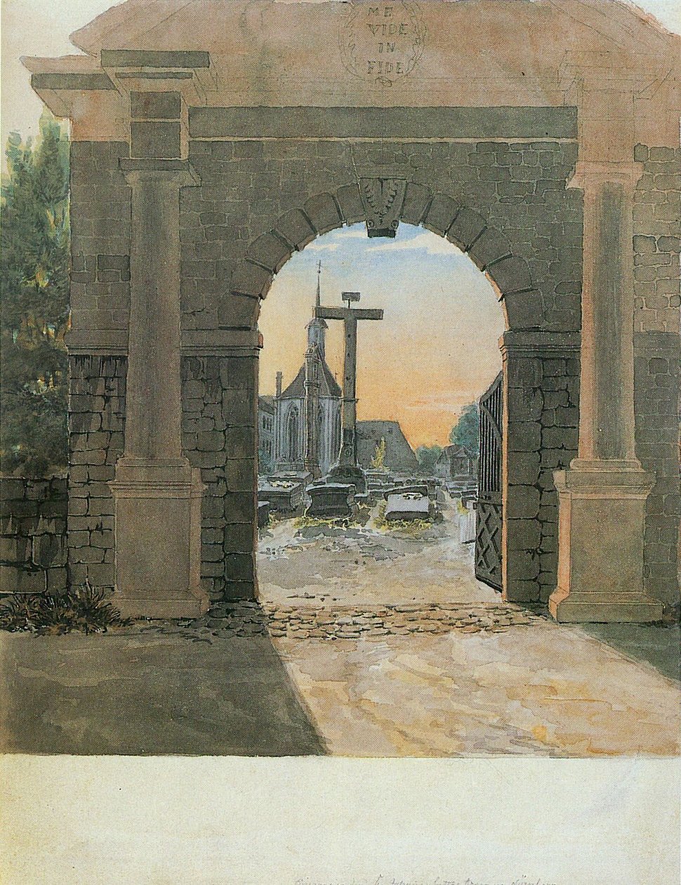 Wejście do Johannisfriedhof w Norymberdze autorstwa Ludwig Emil Grimm