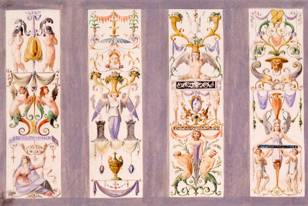 Cztery panele arabeski ze Scala del Palazzo Ducale w Wenecji autorstwa Ludwig Gruner