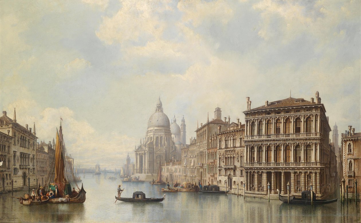Wenecja, widok na Santa Maria della Salute autorstwa Ludwig Hermann