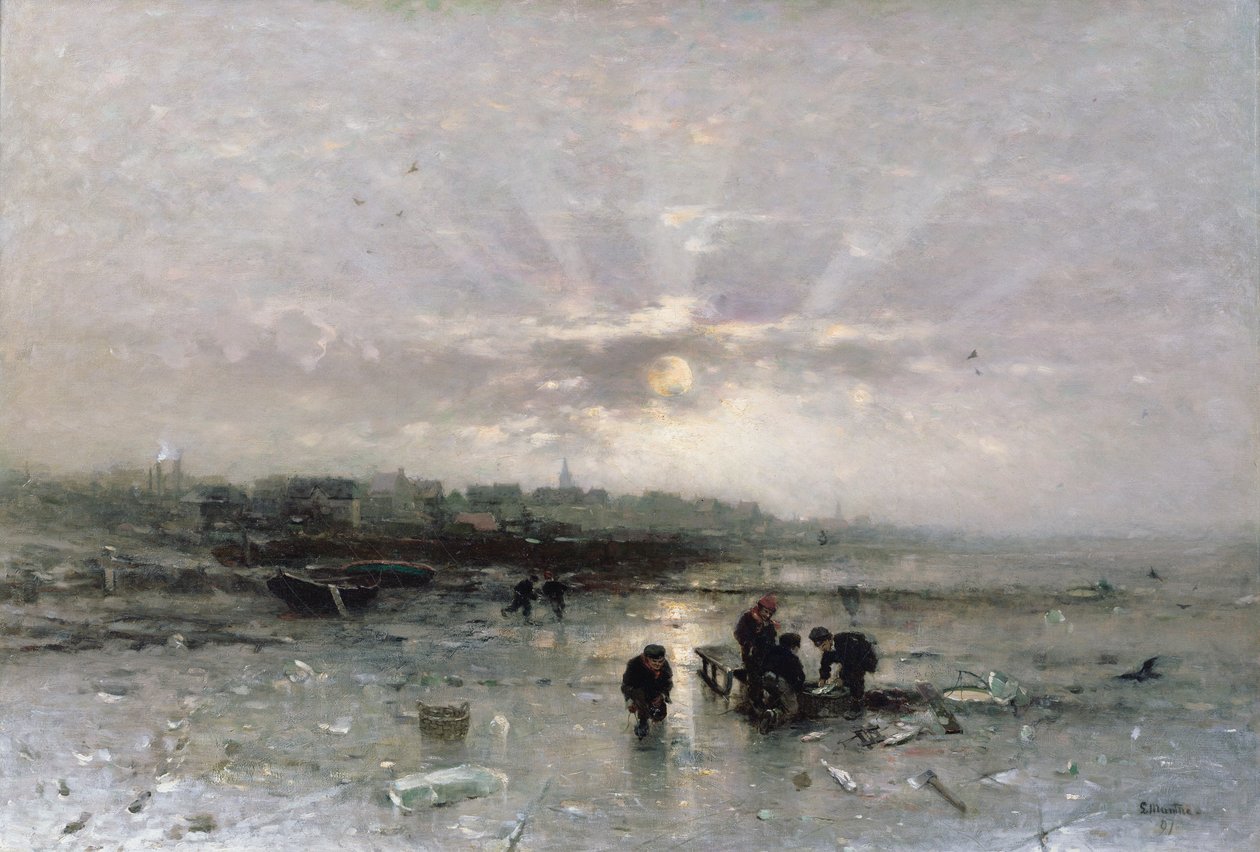 Łowienie w przeręblu autorstwa Ludwig Munthe