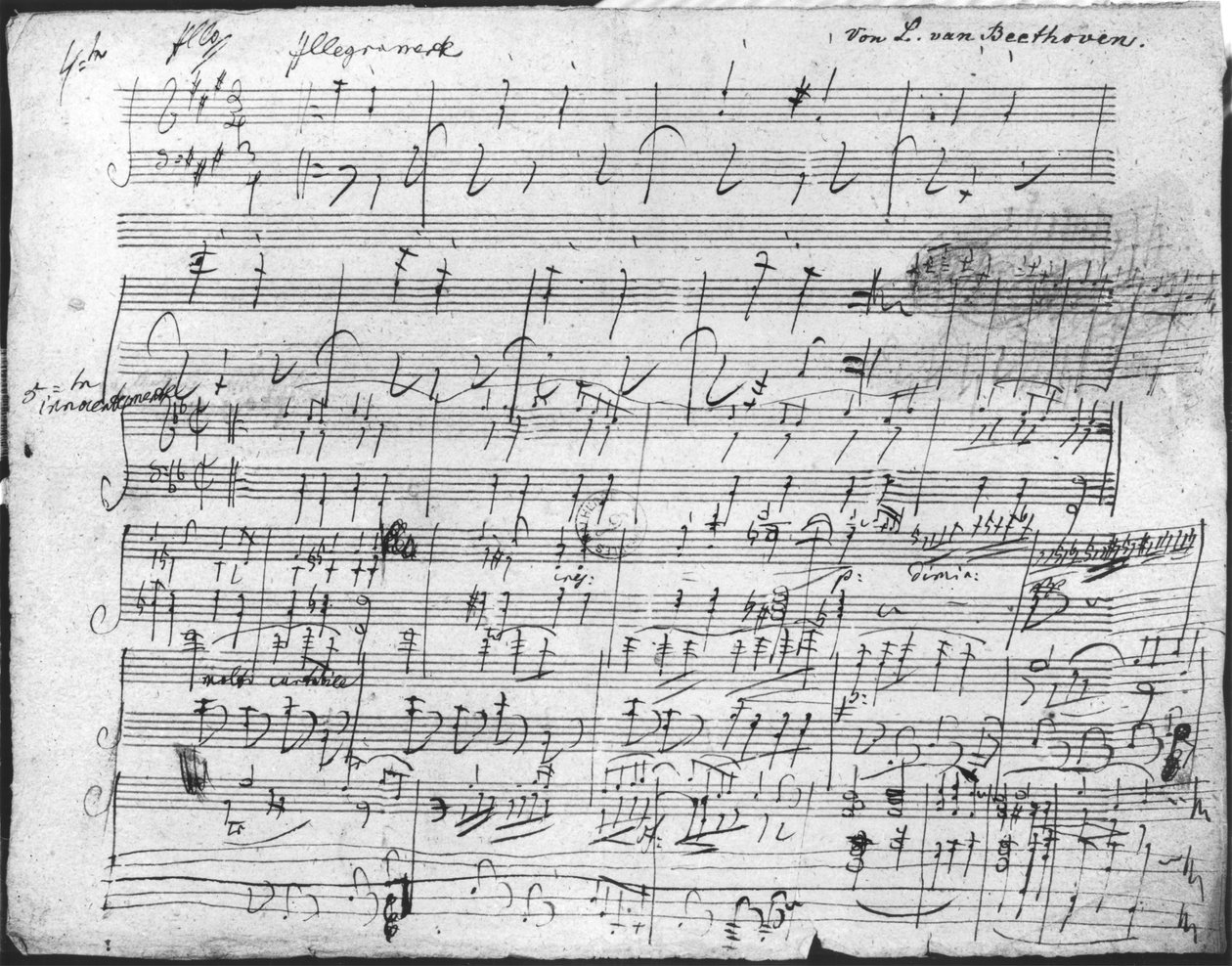 Karta wyników z autografami dla 10. Bagatelle opus 119 autorstwa Ludwig van Beethoven