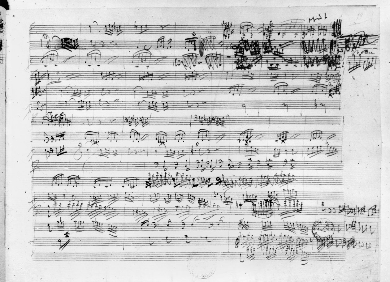 Karta wyników autografu dla Trio mi bemol opus 3 autorstwa Ludwig van Beethoven