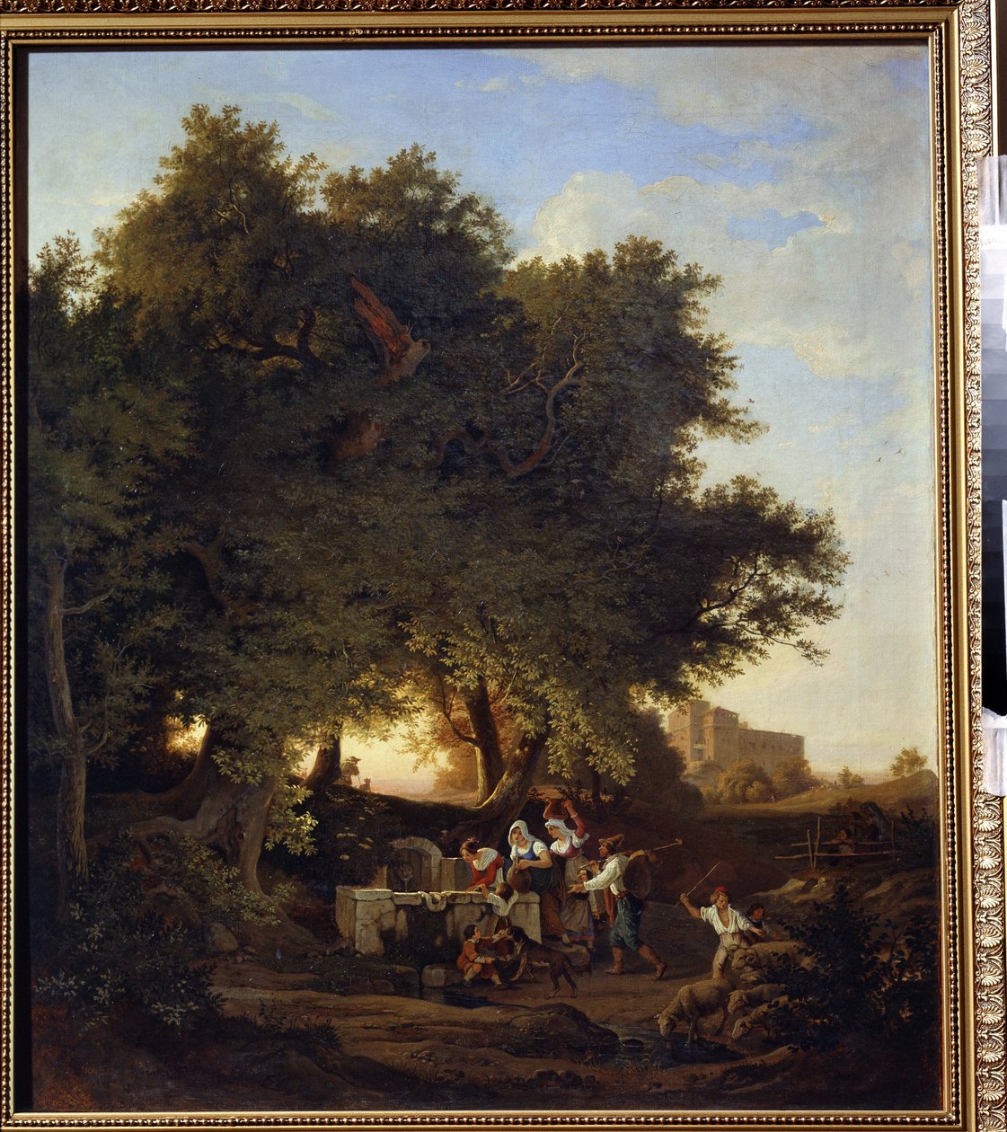 Przy studni. Obraz Ludwiga Richtera (1803-1884). Sztuka niemiecka. Olej na płótnie. Regionalne Muzeum Sztuki im. I. Kramskoi, Woroneż (Woroneż), Rosja. autorstwa Ludwig Adrian Richter