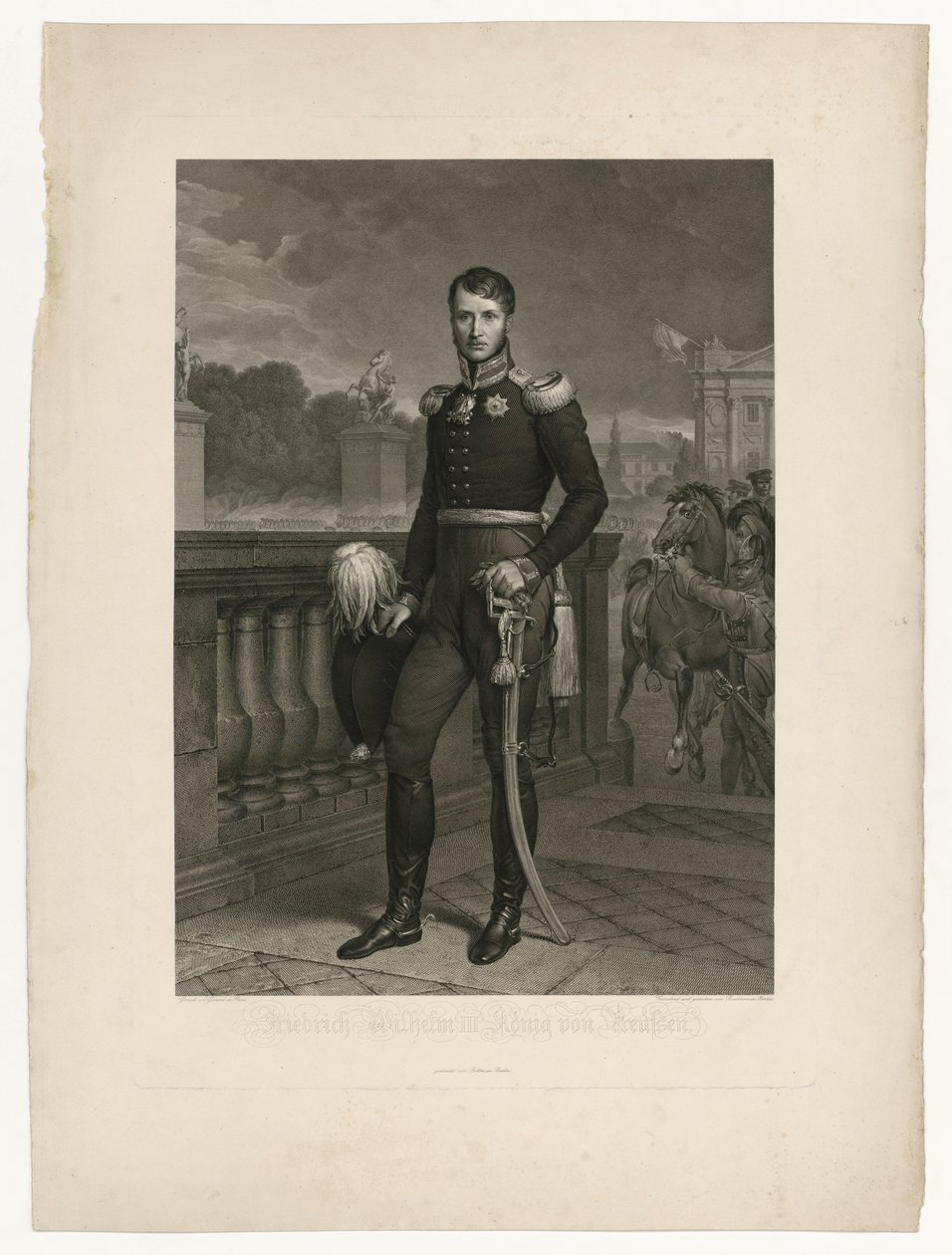Fryderyk Wilhelm III na placu Zgody autorstwa Ludwig Buchhorn
