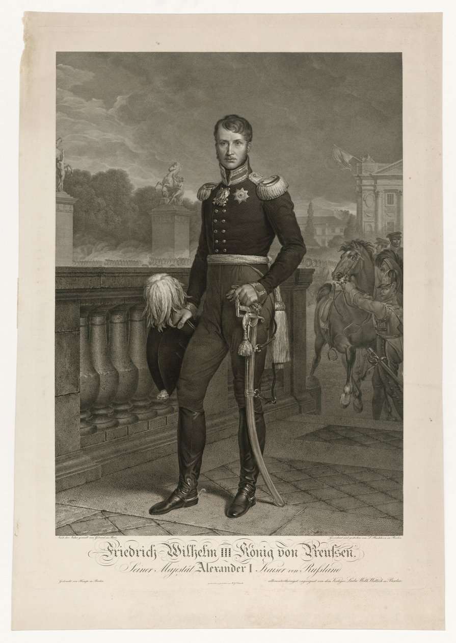 Fryderyk Wilhelm III na Place de la Concorde autorstwa Ludwig Buchhorn