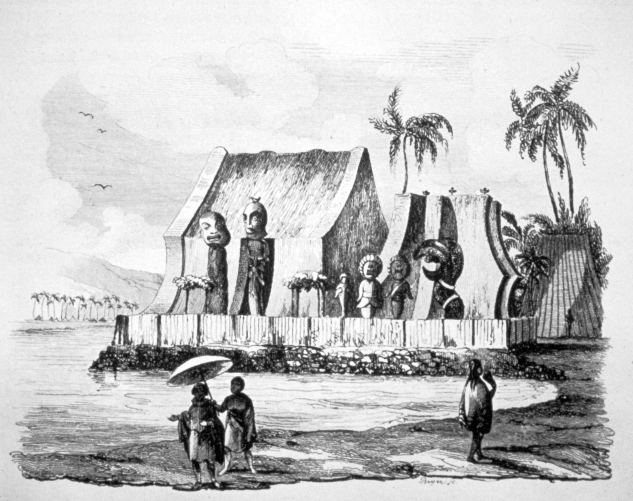 Świątynia Królów w Zatoce Tiritatea, c1746-1830 autorstwa Ludwig Choris