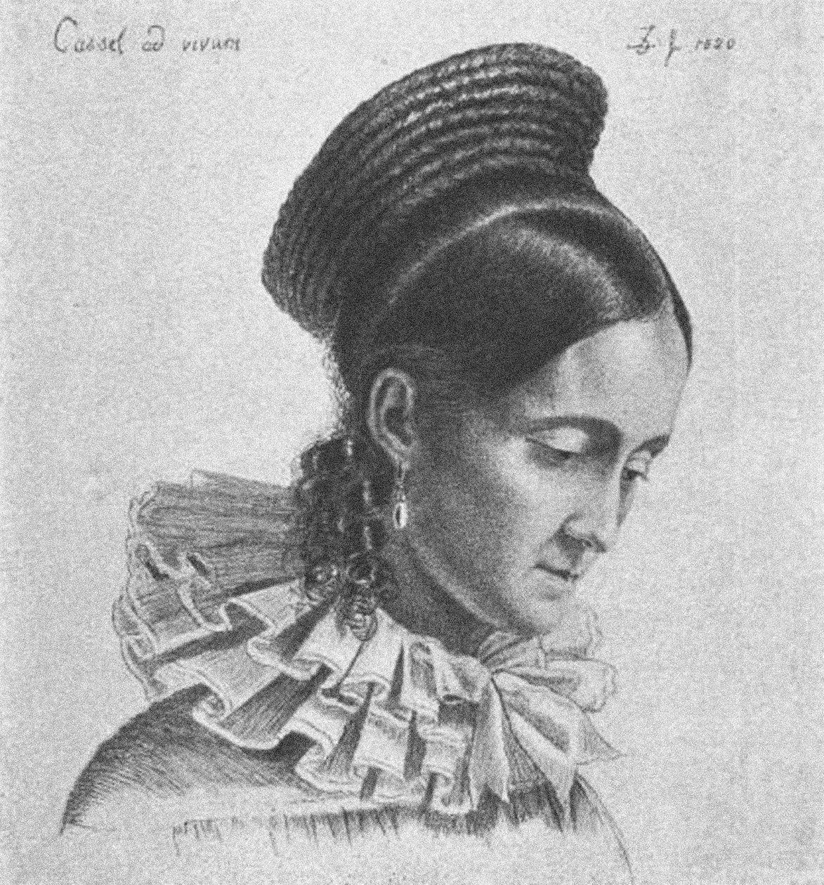 Charlotte Amalie Hassenpflug, 1820 autorstwa Ludwig Emil Grimm