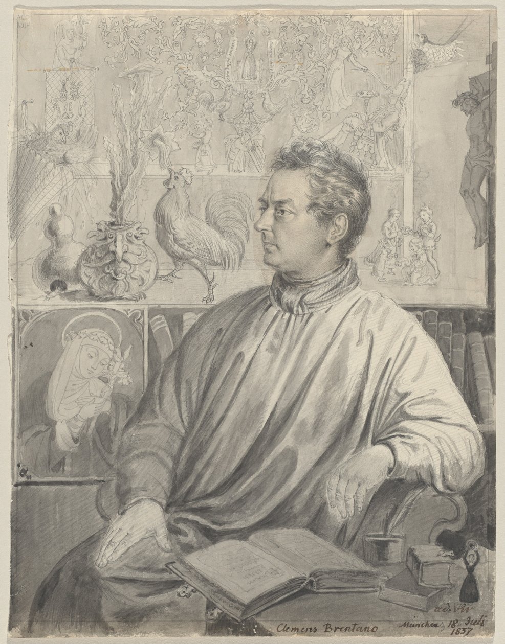 Clemens Brentano autorstwa Ludwig Emil Grimm