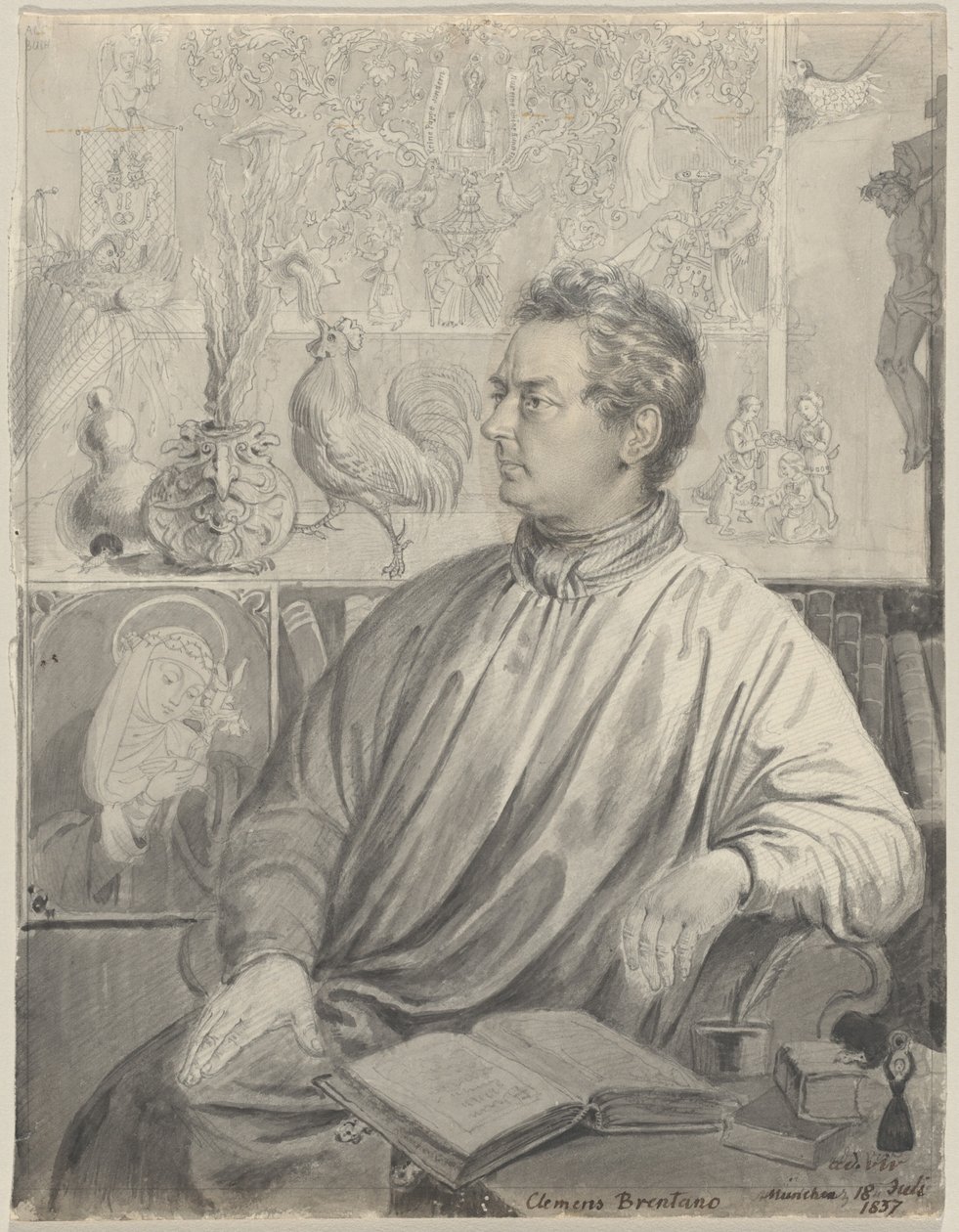 Clemens Brentano autorstwa Ludwig Emil Grimm