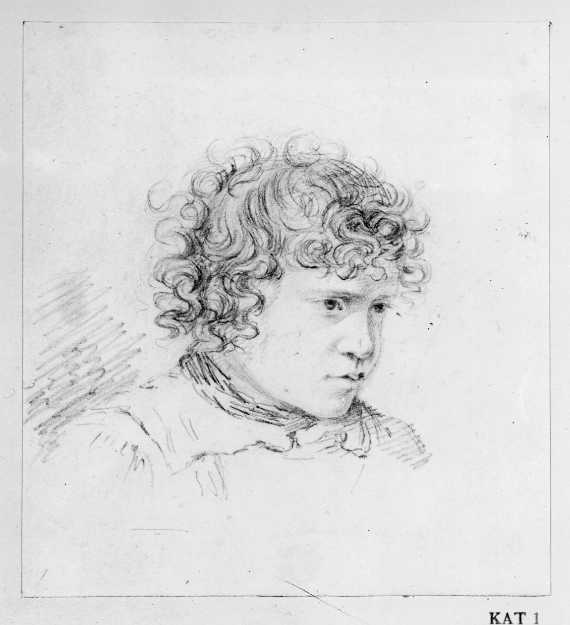 Portret chłopca zwróconego w prawo autorstwa Ludwig Emil Grimm