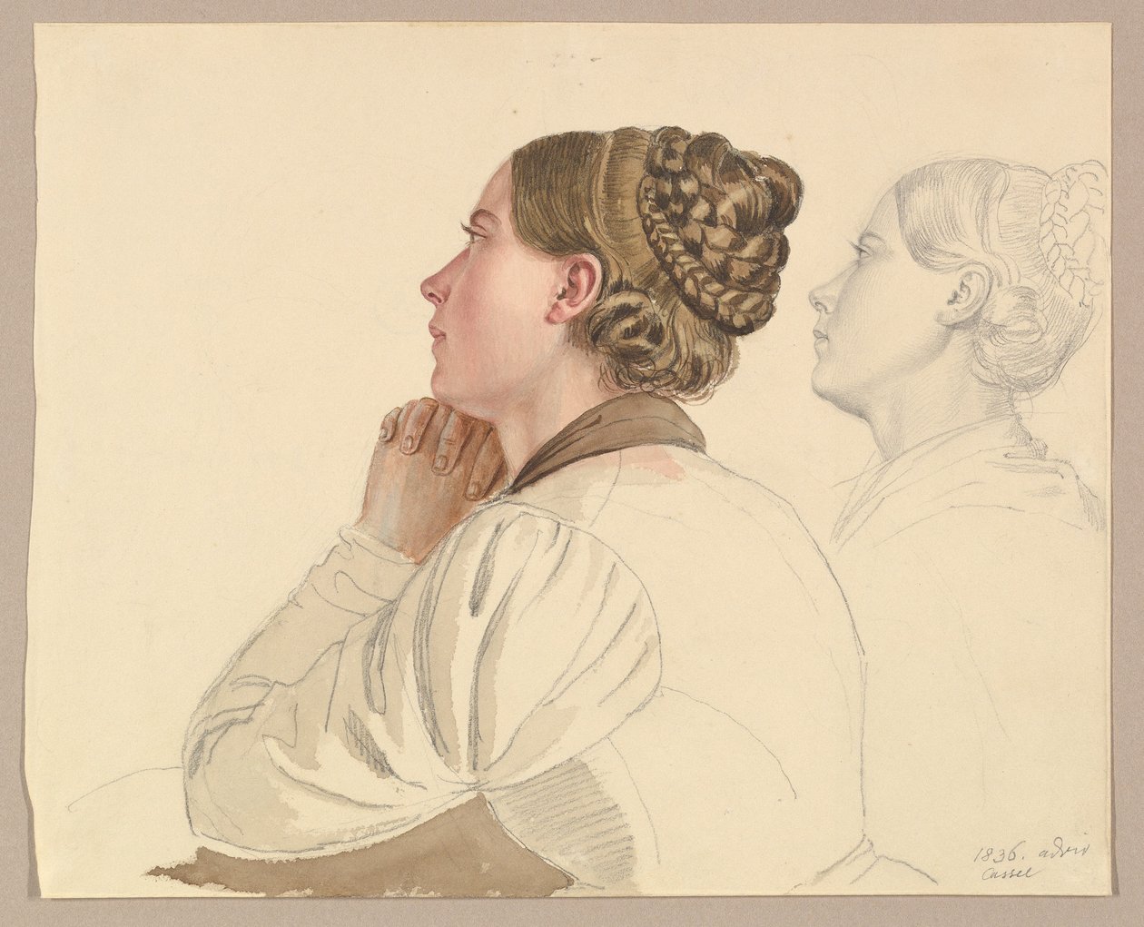 Studia modlącej się kobiety autorstwa Ludwig Emil Grimm