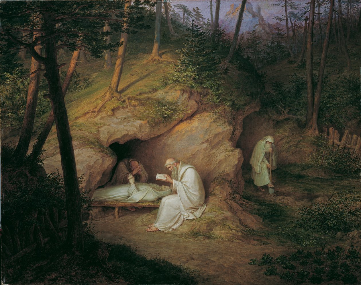 Martwy pustelnik autorstwa Ludwig Ferdinand Schnorr von Carolsfeld