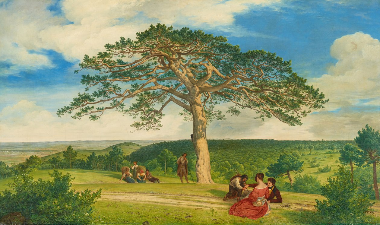 Szeroka sosna obok Brühl koło Mödling, 1838. autorstwa Ludwig Ferdinand Schnorr von Carolsfeld