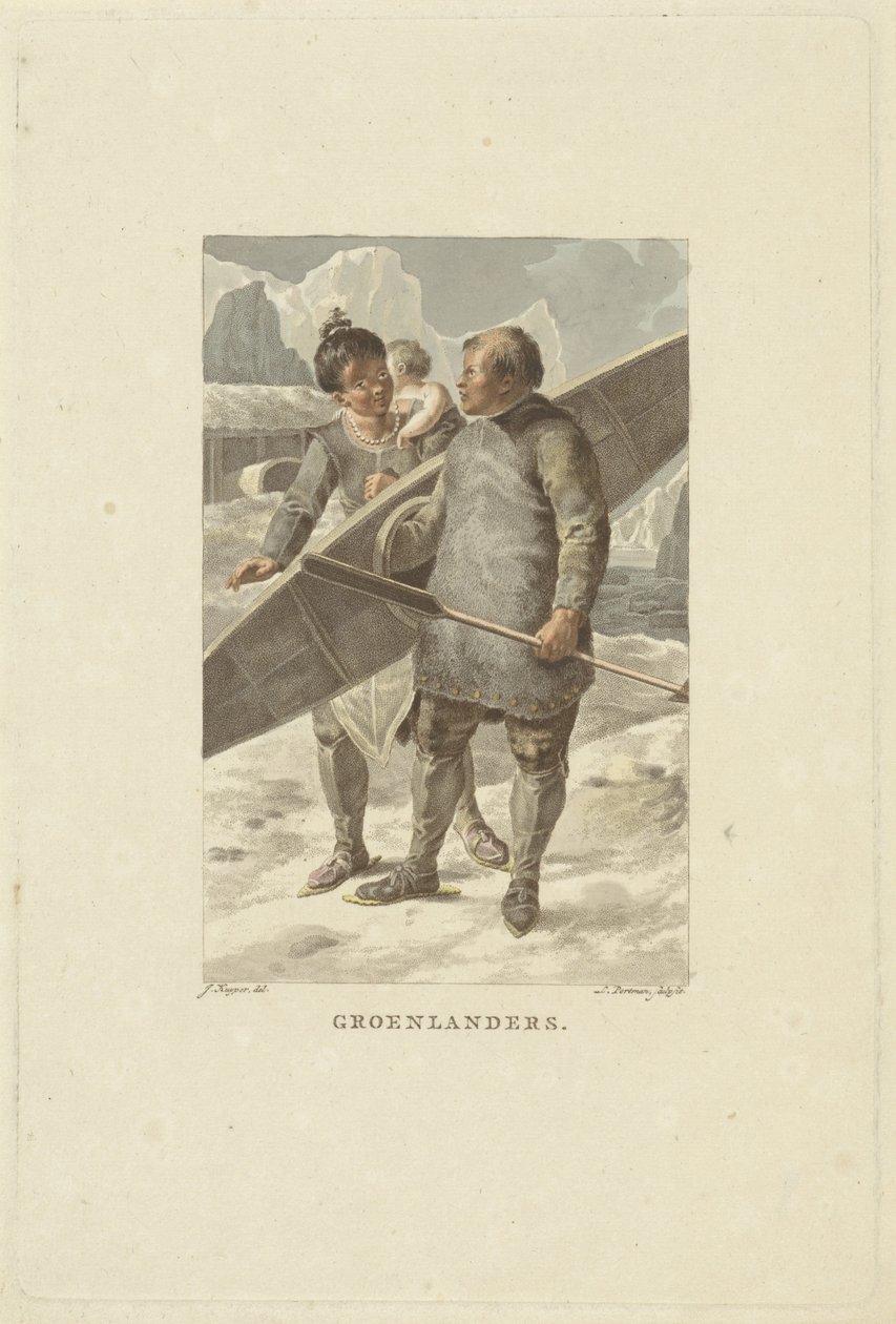 Mieszkańcy Grenlandii Grenlandczycy (tytuł na obiekcie) autorstwa Ludwig Gottlieb Portman