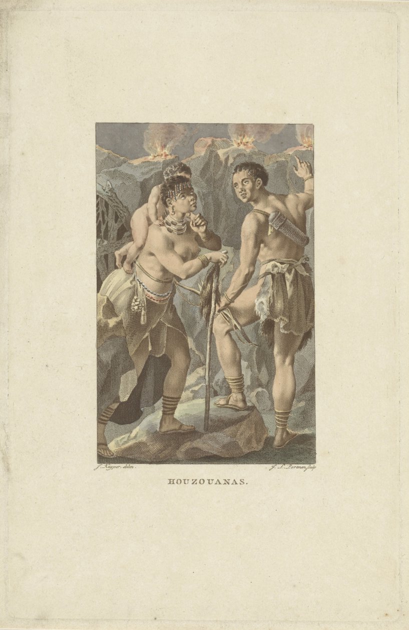 Mieszkańcy RPA (Houzouana) Houzouanas (tytuł na obiekcie) autorstwa Ludwig Gottlieb Portman