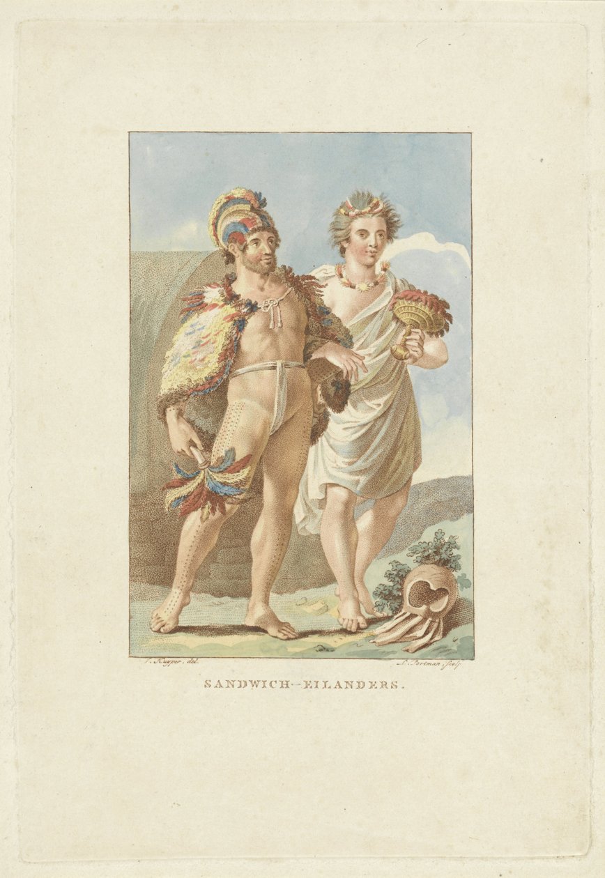 Mieszkańcy Wysp Sandwich (Hawaje) Wyspy Sandwich (tytuł na obiekcie) autorstwa Ludwig Gottlieb Portman