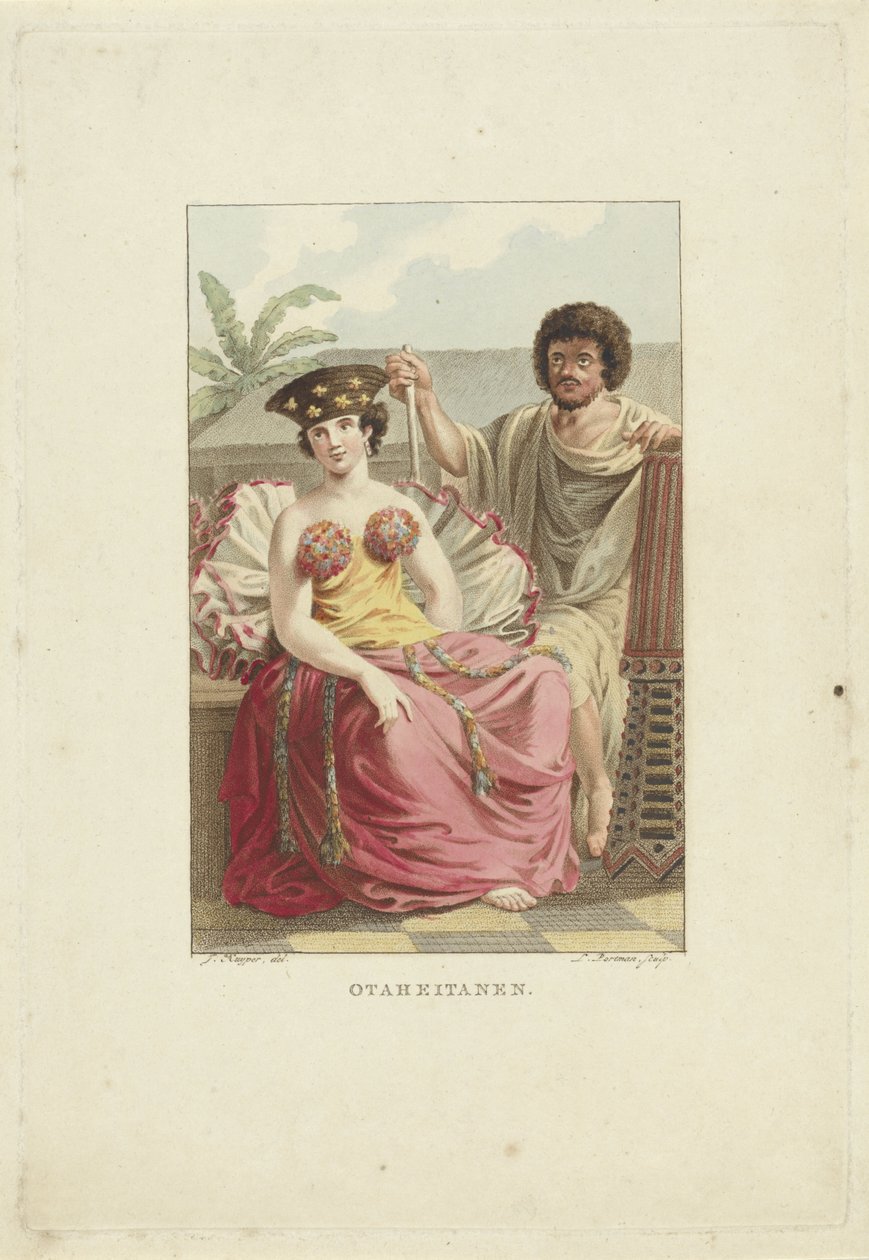 Mieszkańcy wyspy Otaheite (Tahiti) Otaheitanen (tytuł na obiekcie) autorstwa Ludwig Gottlieb Portman