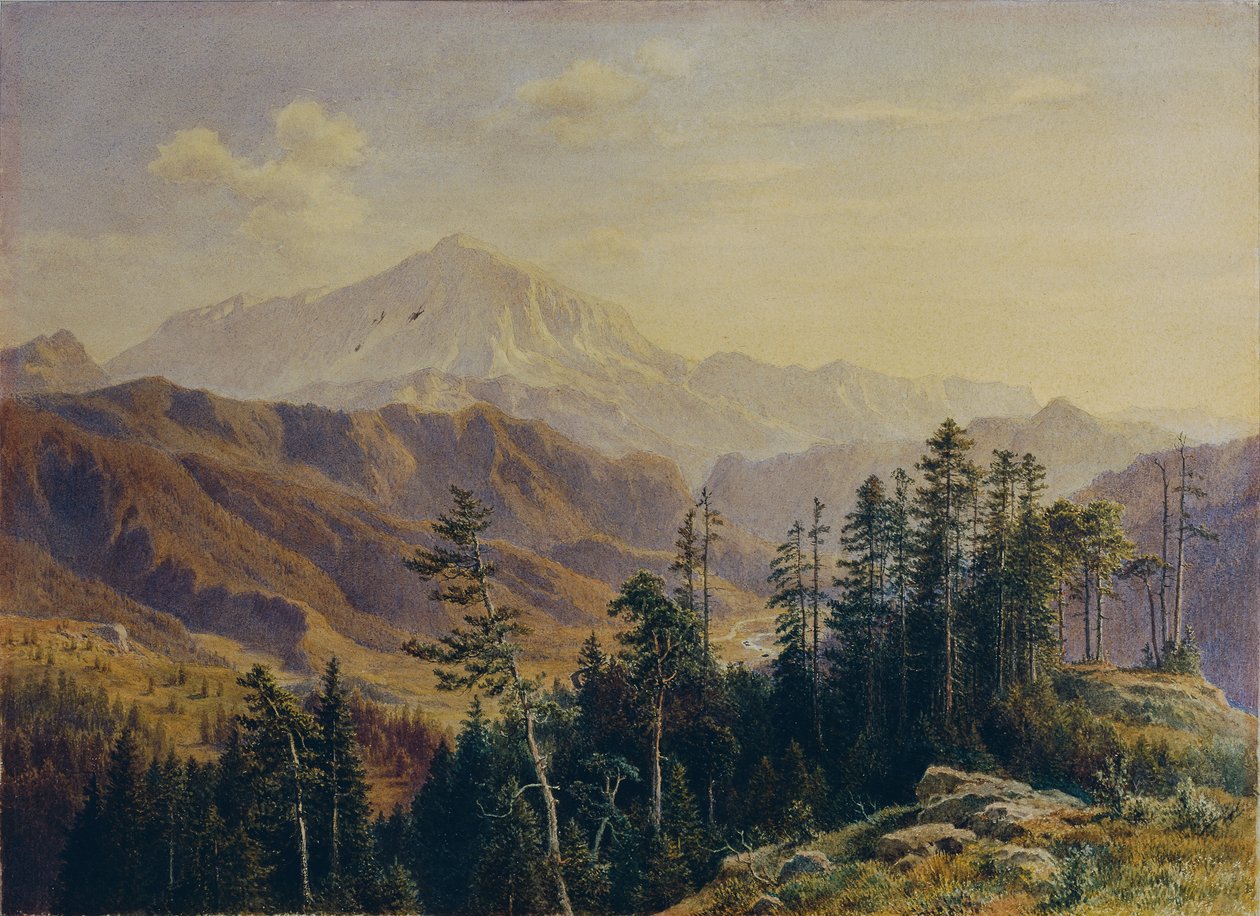 Schneeberg w Dolnej Austrii widziany z Gutenstein autorstwa Ludwig Halauska