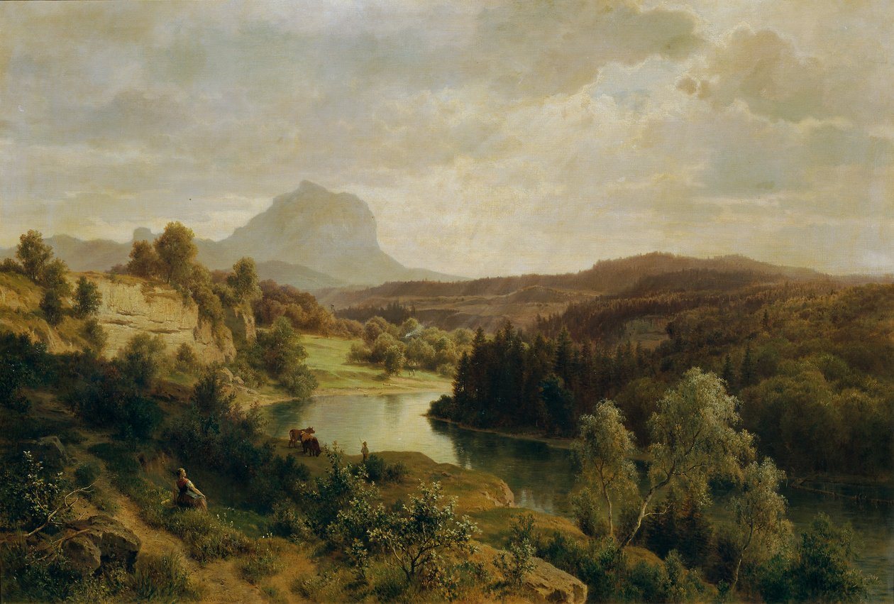 Traun i Traunstein autorstwa Ludwig Halauska