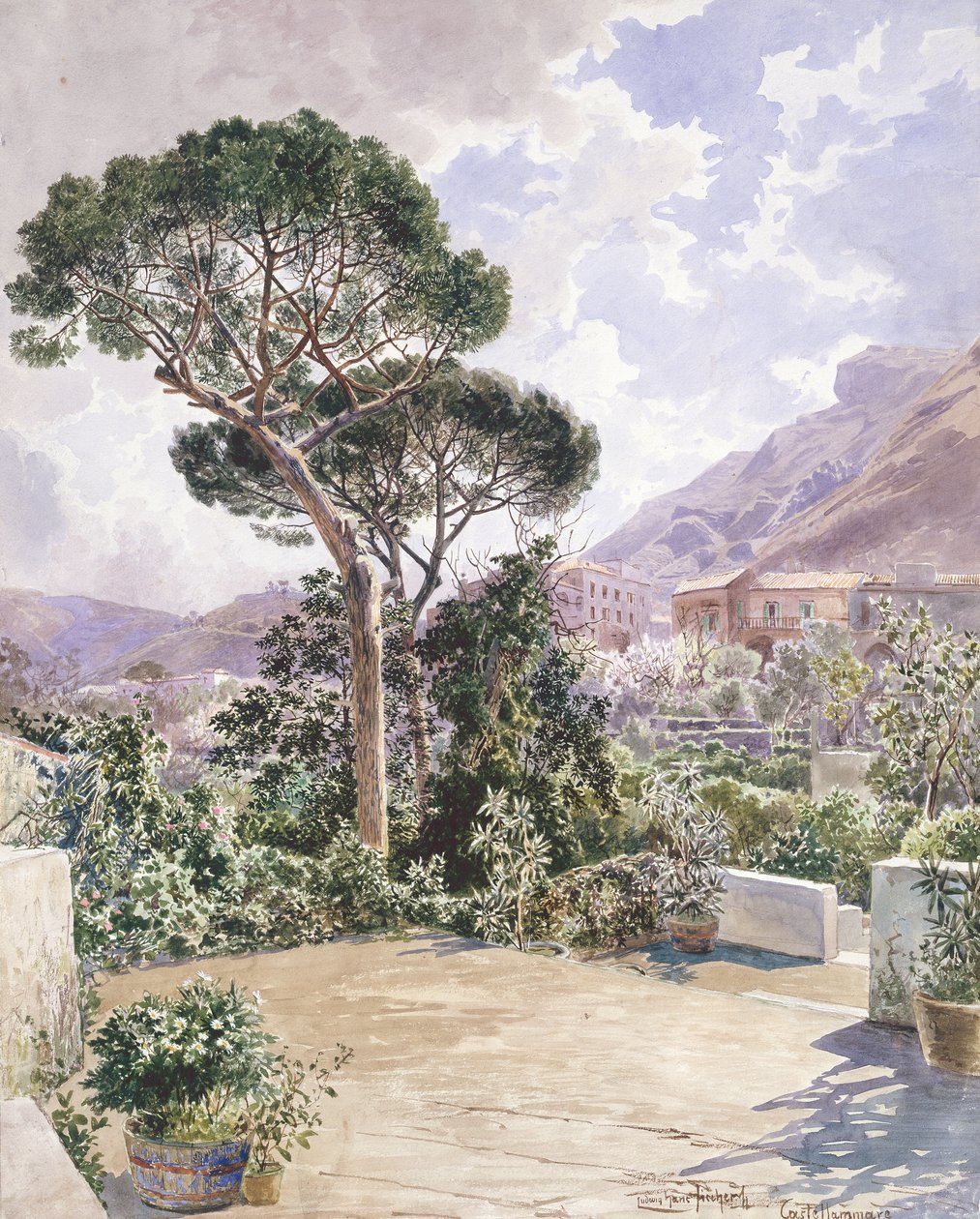 Castellamare (ołówek i akwarela) autorstwa Ludwig Hans Fischer