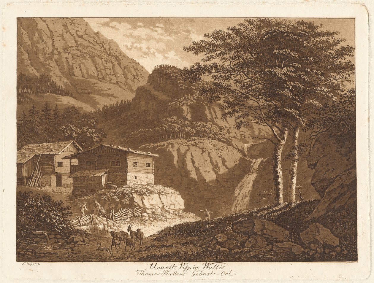 Niedaleko Visp w Valais / miejsce urodzenia Thomasa Plattera autorstwa Ludwig Hess