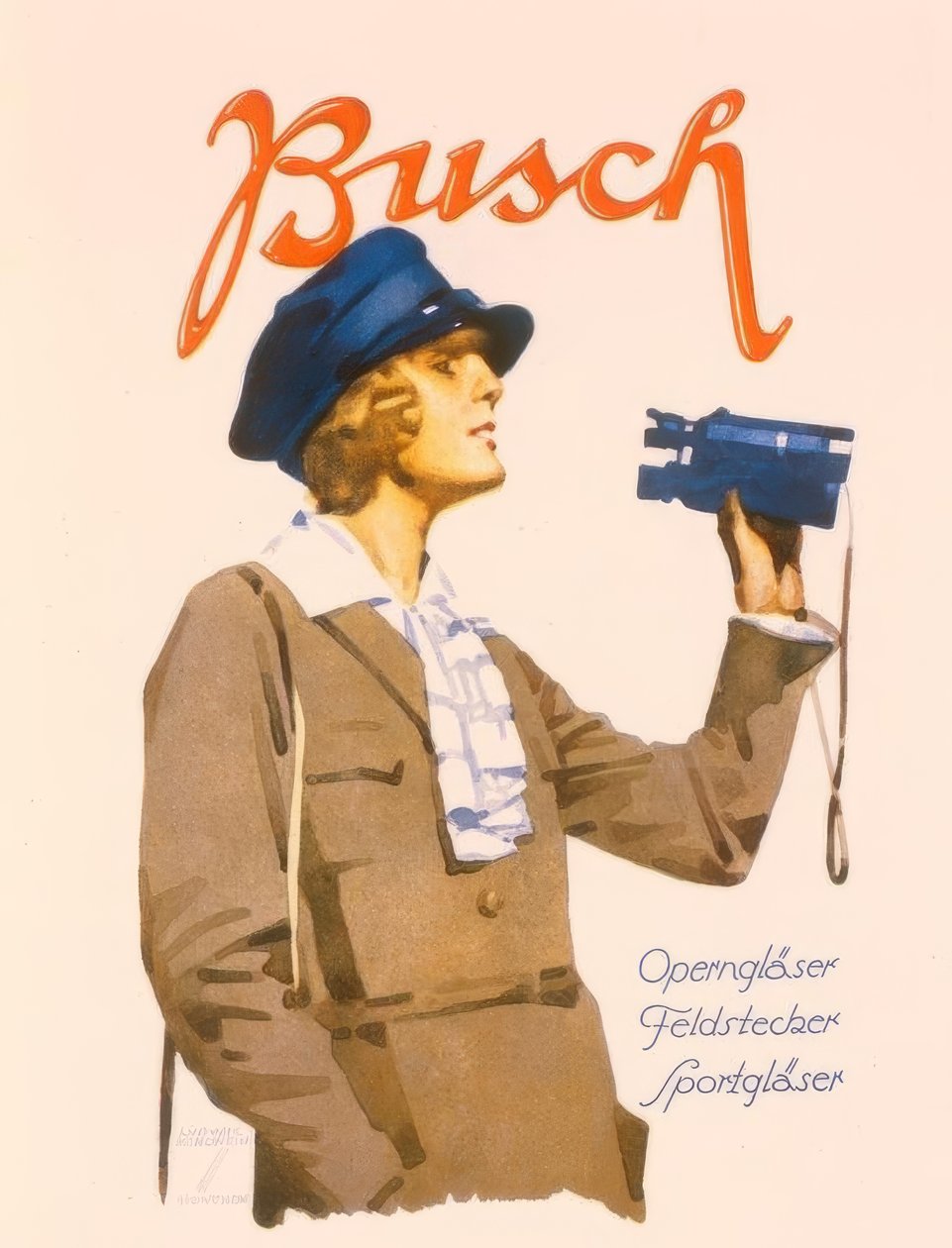 Busch okulary operowe lornetki okulary sportowe autorstwa Ludwig Hohlwein
