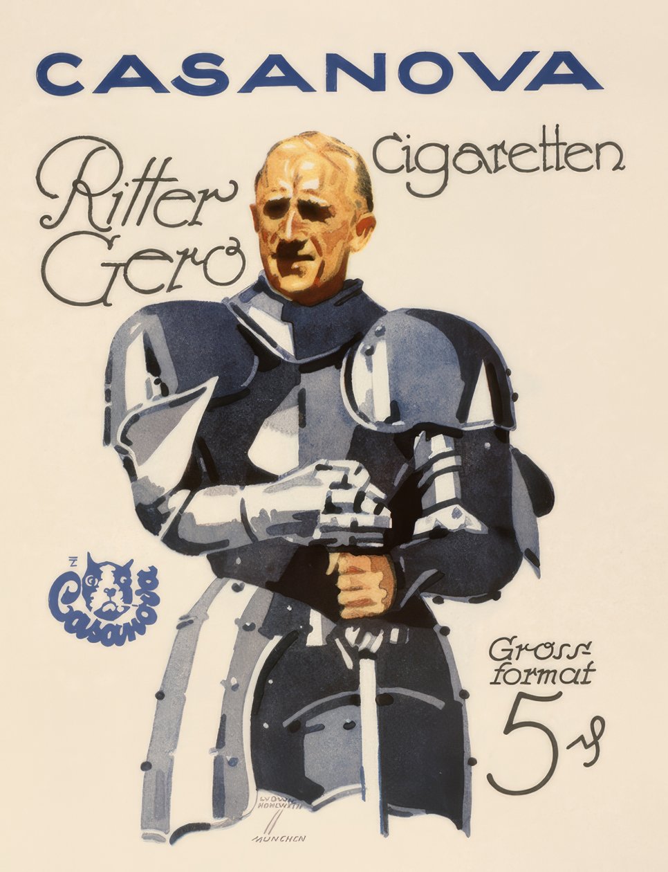 Papierosy Casanova / Ritter Gero autorstwa Ludwig Hohlwein