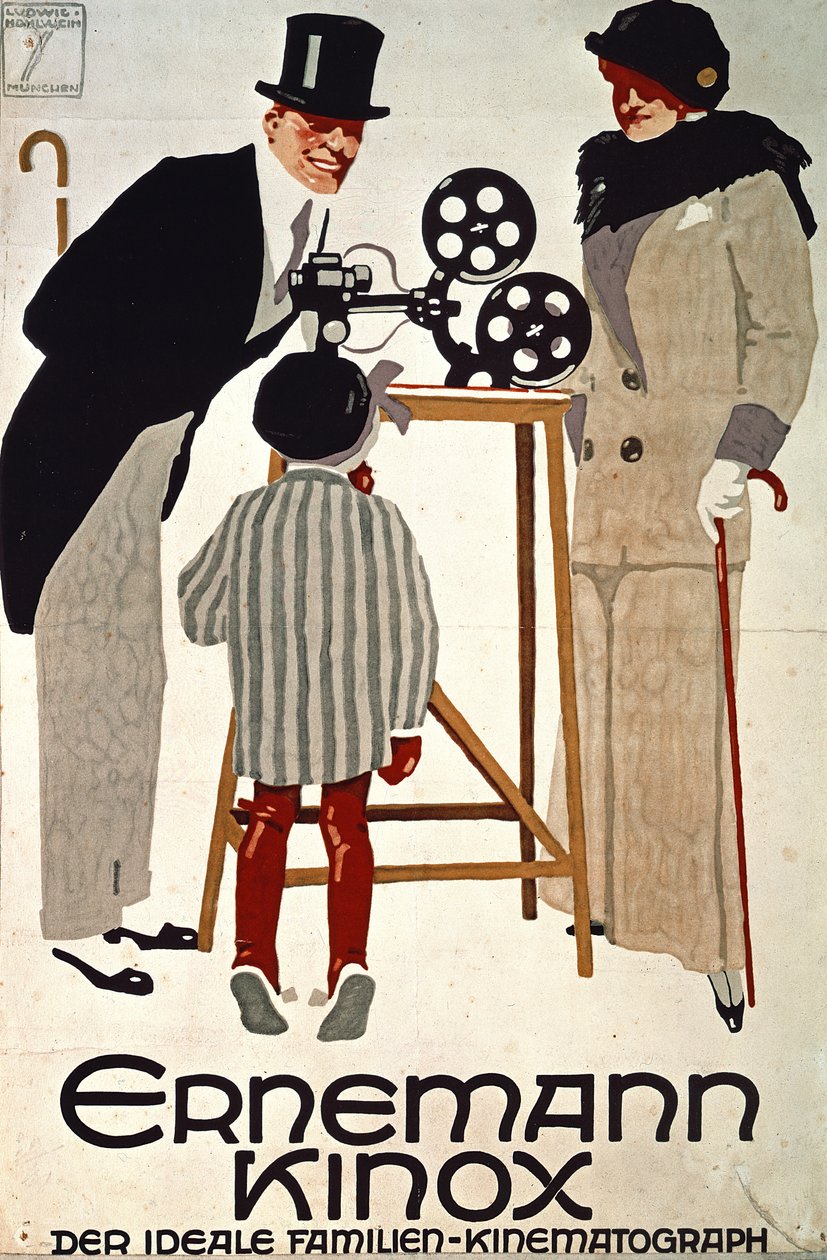 Ernemann Kinox, Der Ideale Familien Kinematograph (The Ideal Family Cine-camera), Niemcy autorstwa Ludwig Hohlwein
