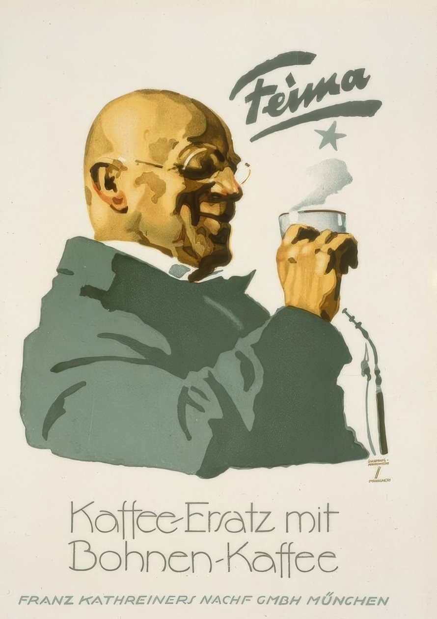 Feima - substytut kawy z ziarnami kawy autorstwa Ludwig Hohlwein