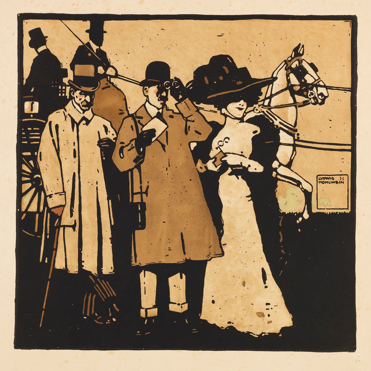 Z darni portfela. Dwanaście obrazów wyścigów konnych, 1909. autorstwa Ludwig Hohlwein