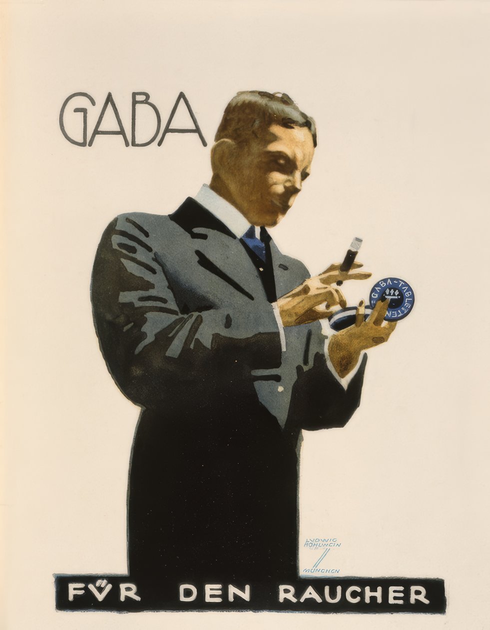 Gaba / Dla palacza autorstwa Ludwig Hohlwein