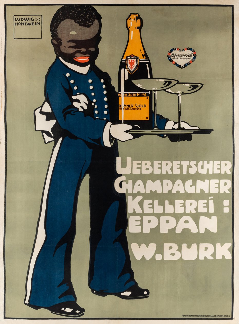 Wytwórnia Szampana Ueberetscher, ok. 1930 r. 1909. autorstwa Ludwig Hohlwein