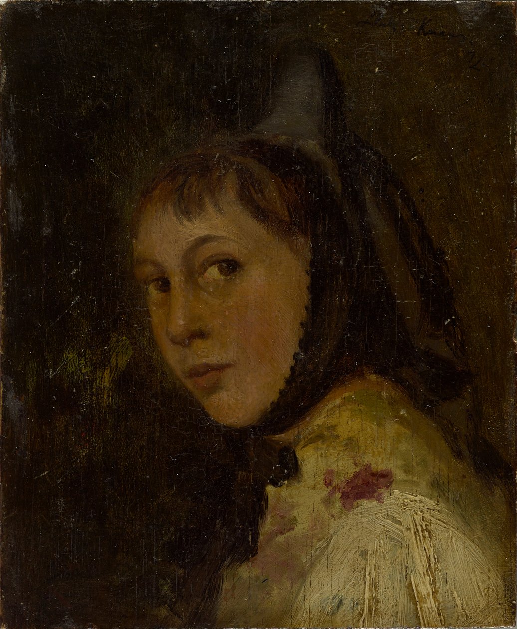Głowa wieśniaczki autorstwa Ludwig Knaus