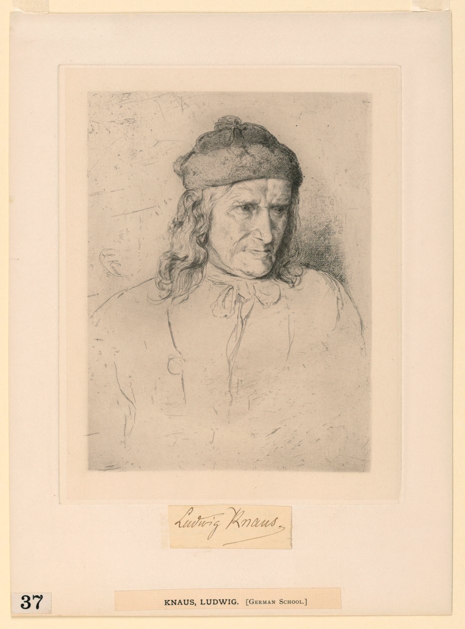 Mężczyzna w futrzanej czapce autorstwa Ludwig Knaus