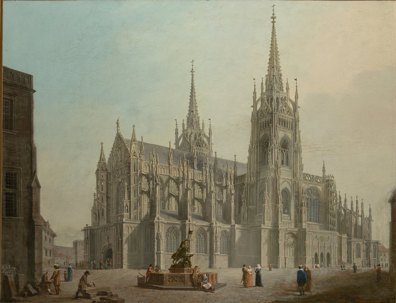 La Cathedrale Saint Guy de Prague - Katedra Świętego Wita w Pradze - Ludvik Kohl (1746-1821). olej na płótnie autorstwa Ludwig Kohl