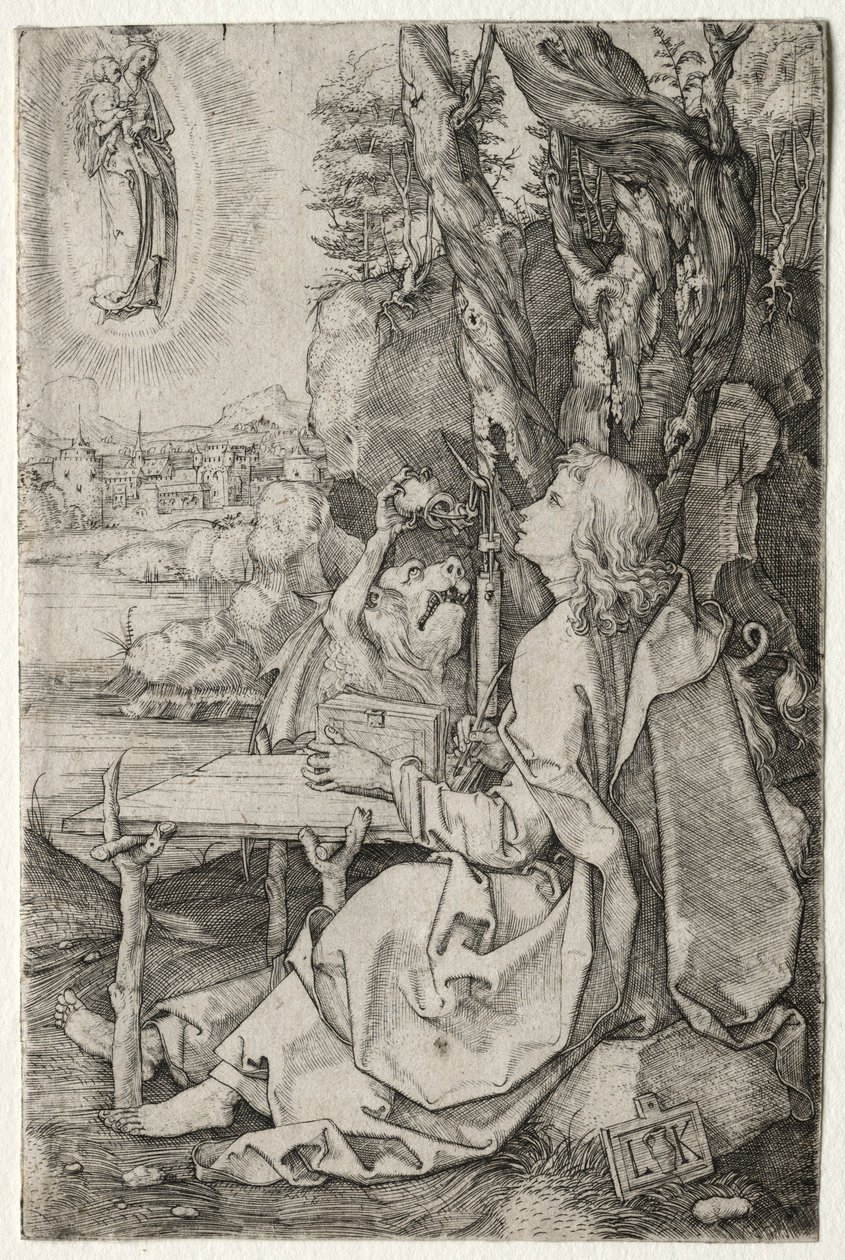 Św. Jana na wyspie Patmos. autorstwa Ludwig Krug