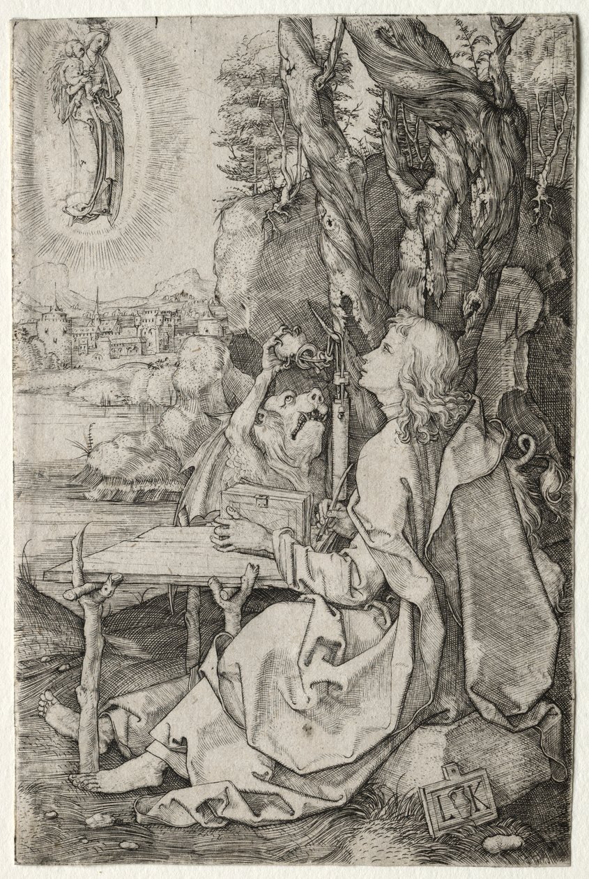 Św. Jan na wyspie Patmos autorstwa Ludwig Krug