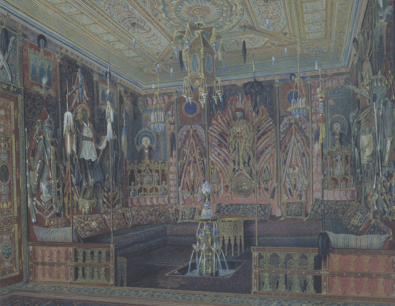 Azjatycka sala turecka w Wielkim Pałacu w Carskim Siole autorstwa Ludwig Premazzi