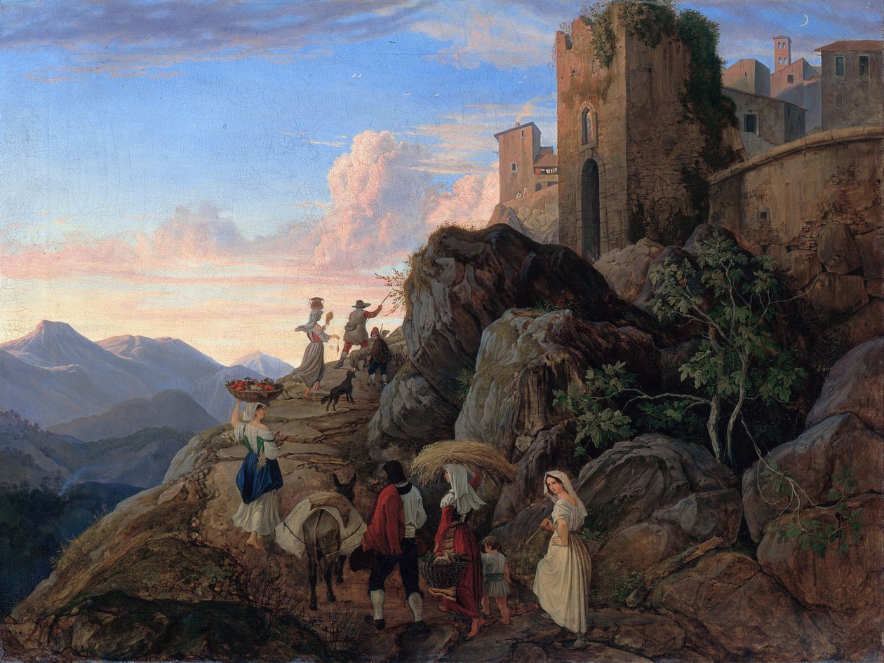Civitella (wieczór) autorstwa Ludwig Richter
