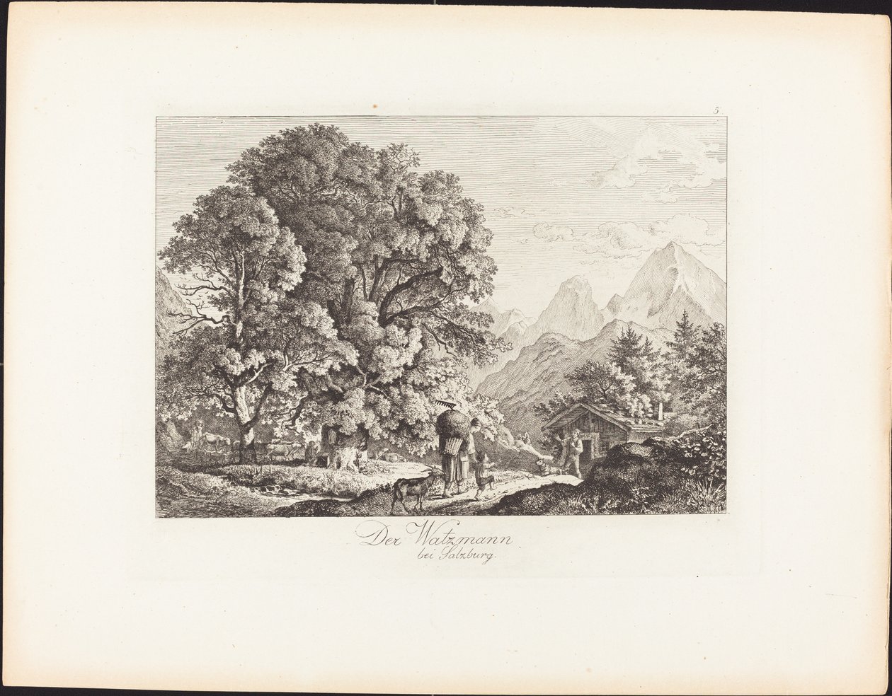 Watzmann koło Salzburga autorstwa Ludwig Richter