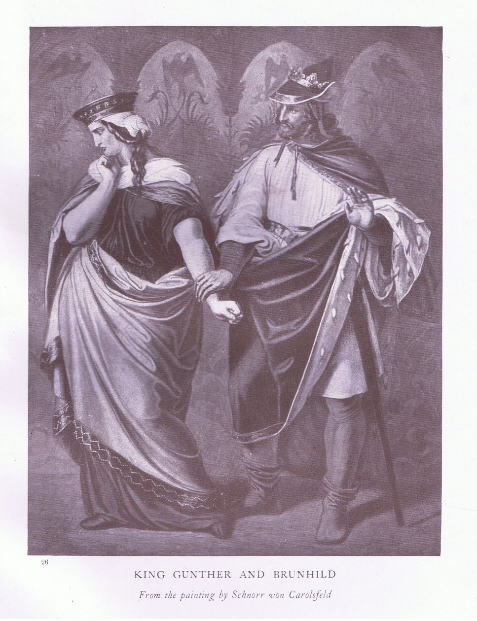 Król Gunther i Brunhilda autorstwa Ludwig Schnorr von Carolsfeld