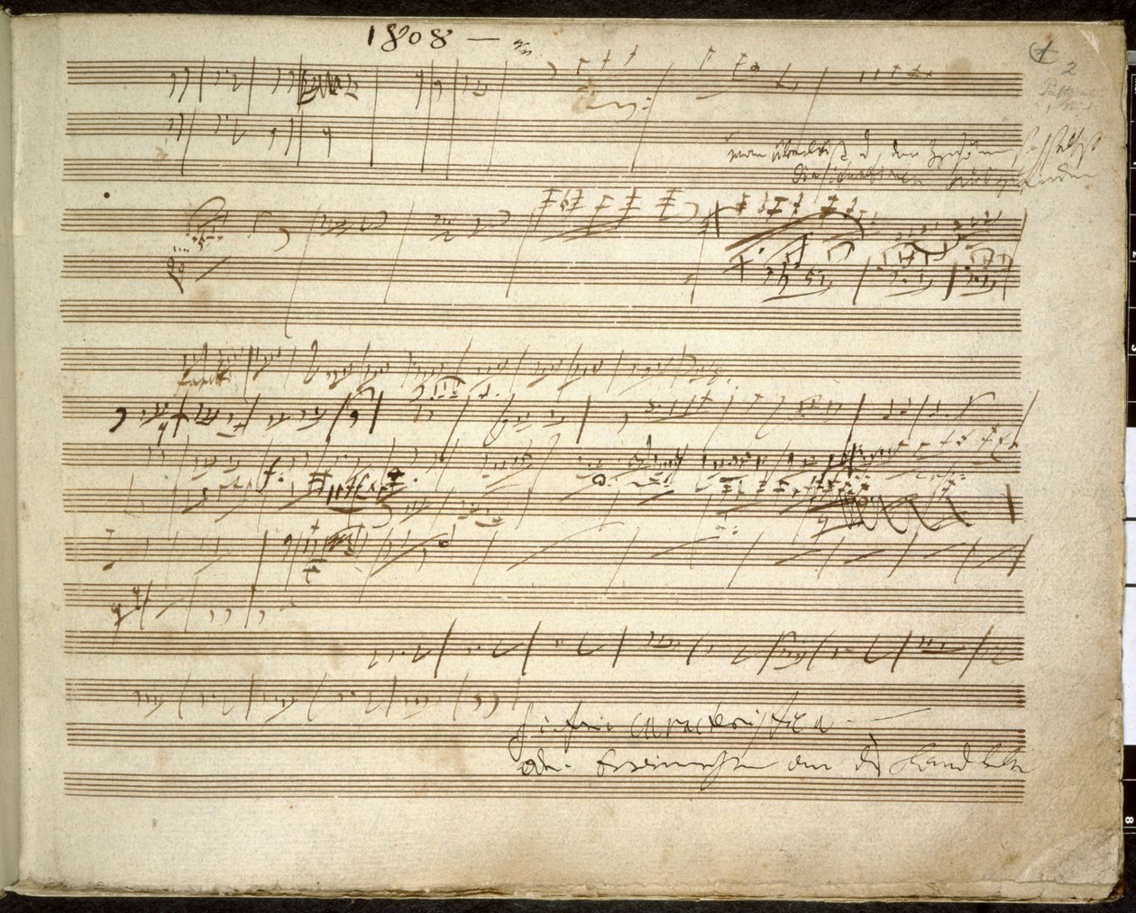 Dodać. 31766, f.2 Symfonia nr 6 F-dur op. 68 zwana również Symfonią Pastoralną (tusz na papierze) autorstwa Ludwig van Beethoven