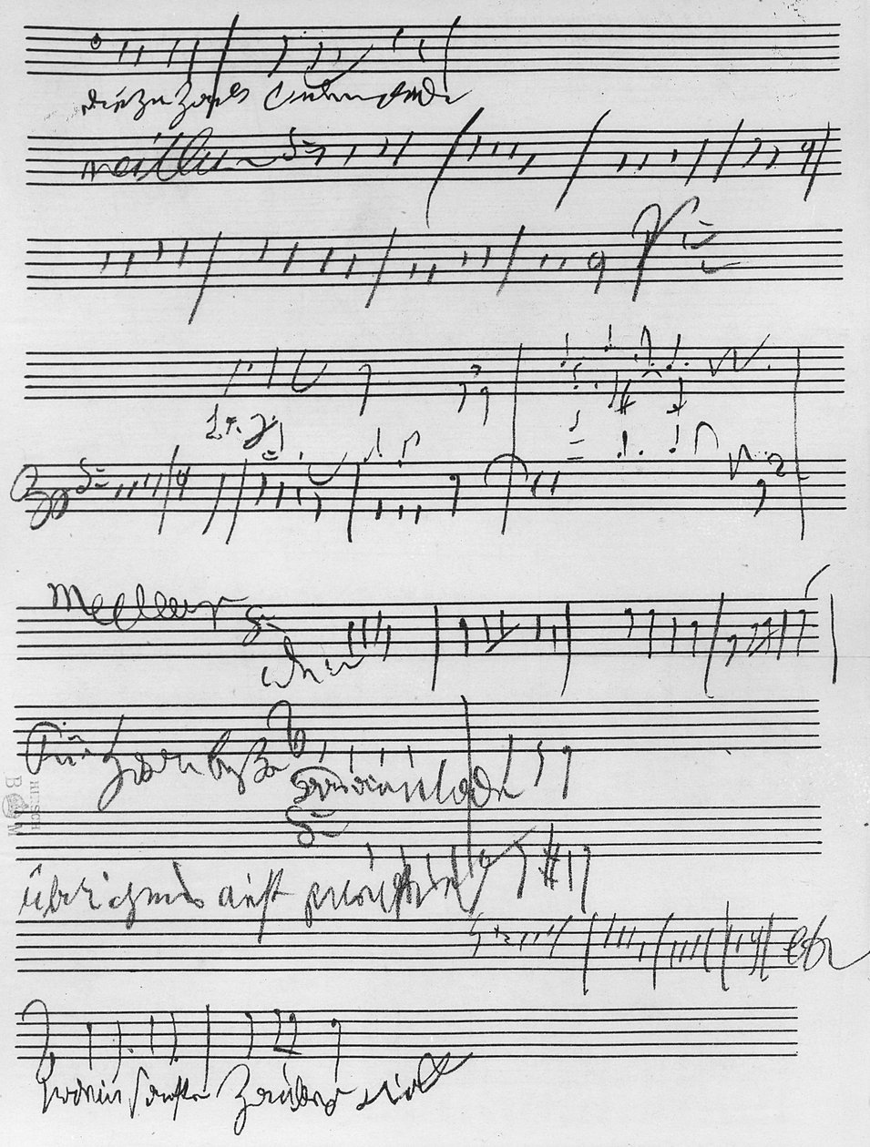 Odręczna partytura (tusz na papierze) autorstwa Ludwig van Beethoven
