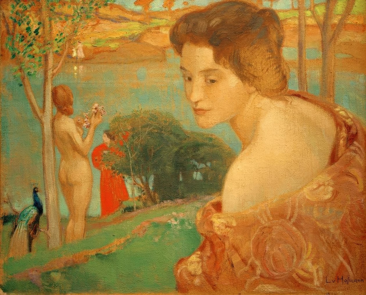 Dziewczyna na plaży autorstwa Ludwig von Hofmann