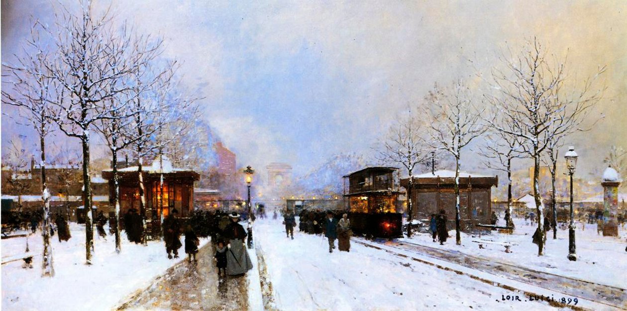 Porte Maillot zimą, Paryż, 1899 autorstwa Luigi Loir