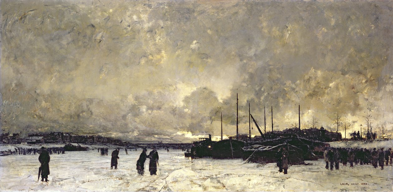 Sekwana w grudniu 1879 r. autorstwa Luigi Loir